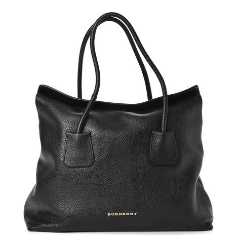 BURBERRY London Grainy Calfskin Medium Baynard Tote Black 